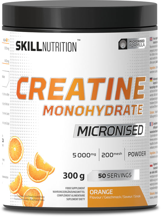 Micronised Creatine Monohydrate Flavoured, Orange - 300g - Orange