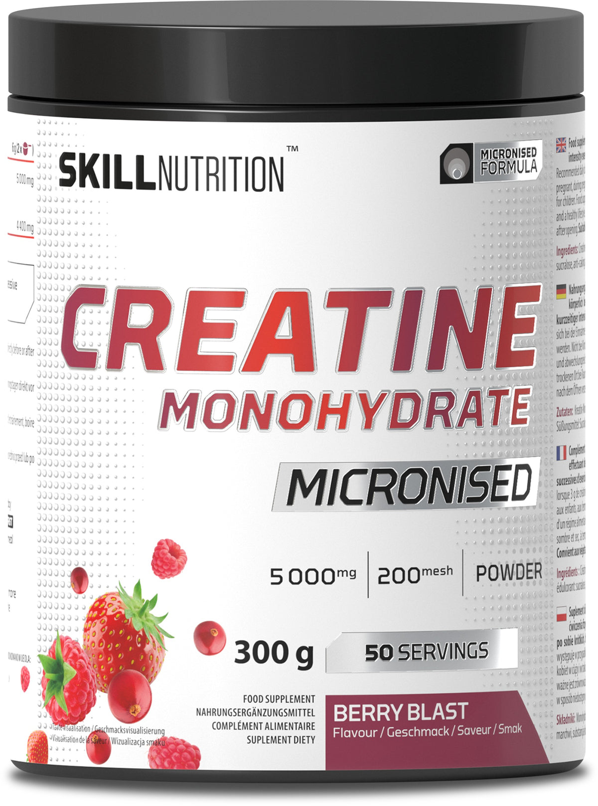 Micronised Creatine Monohydrate Flavoured, Berry Blast - 300g - Berry Blast