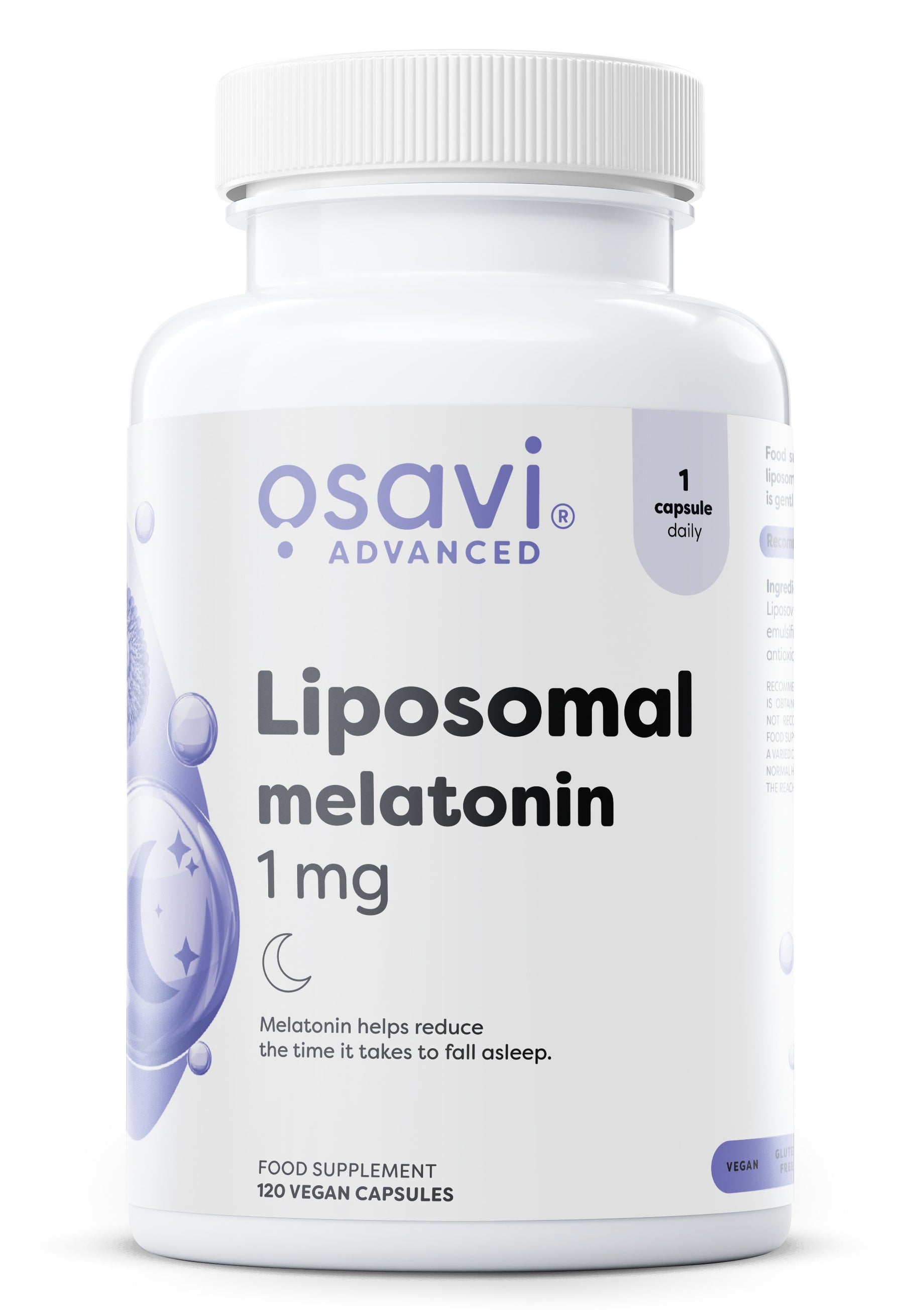 Liposomal Melatonin, 1 mg - 120 vegan caps