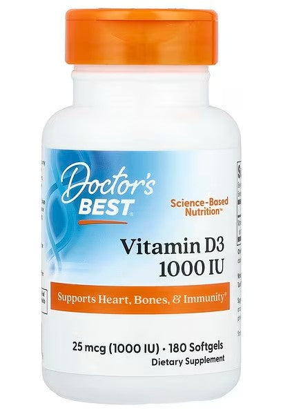 Vitamin D3, 1000 IU - 180 softgels