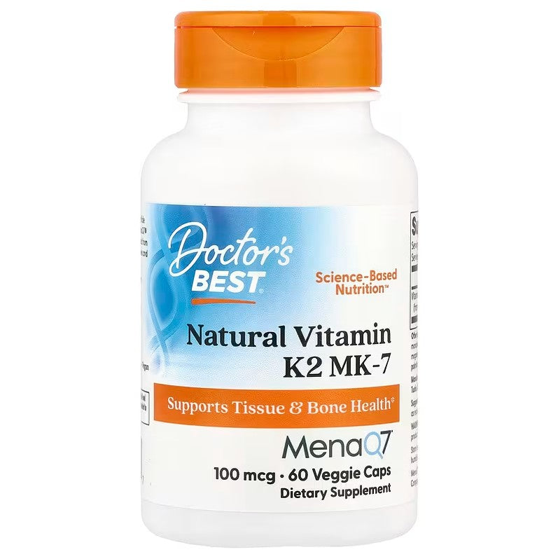 Natural Vitamin K2 MK7 with MenaQ7, 100mcg - 60 vcaps