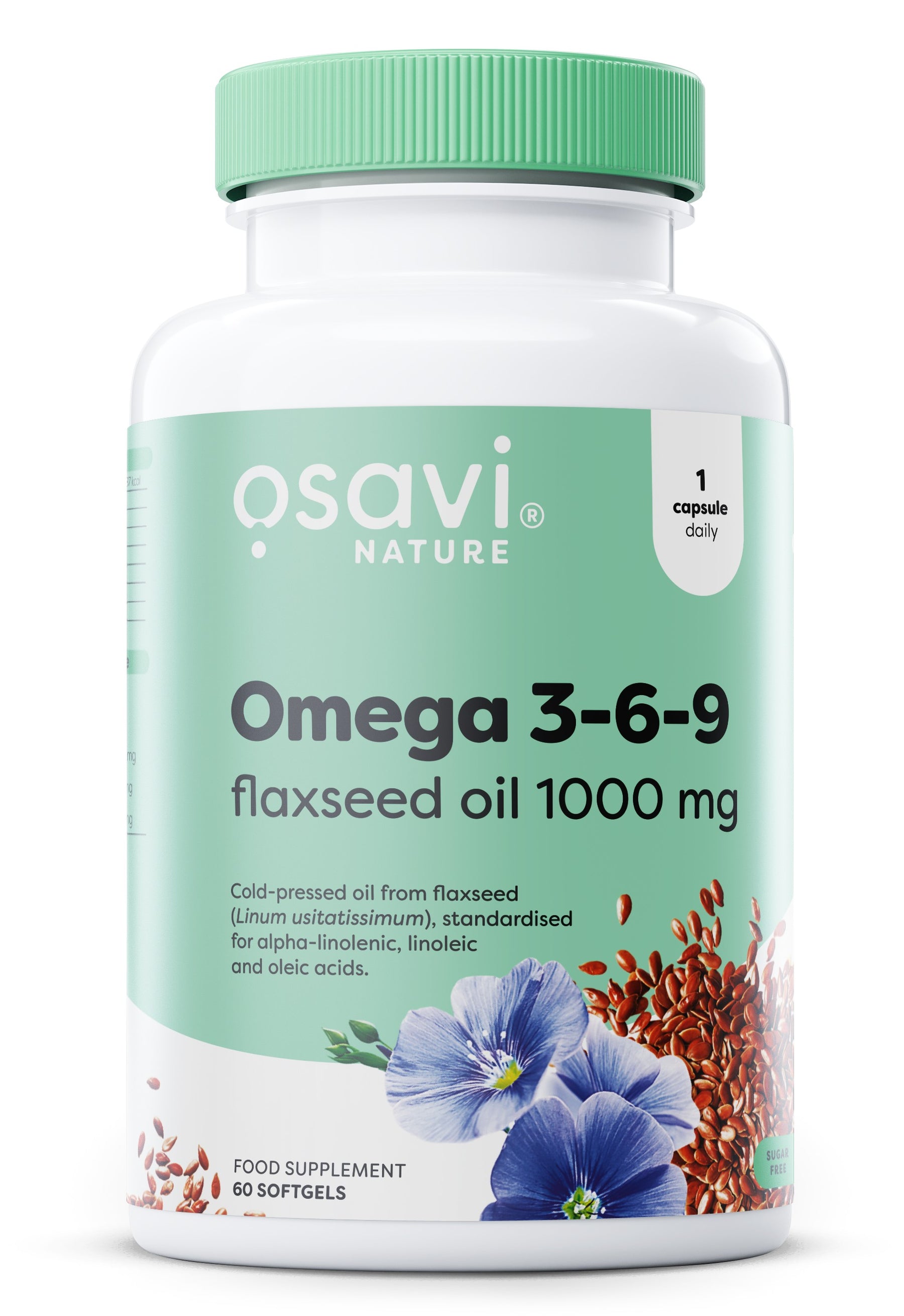 Omega 3-6-9 Flaxseed Oil, 1000mg - 60 softgels