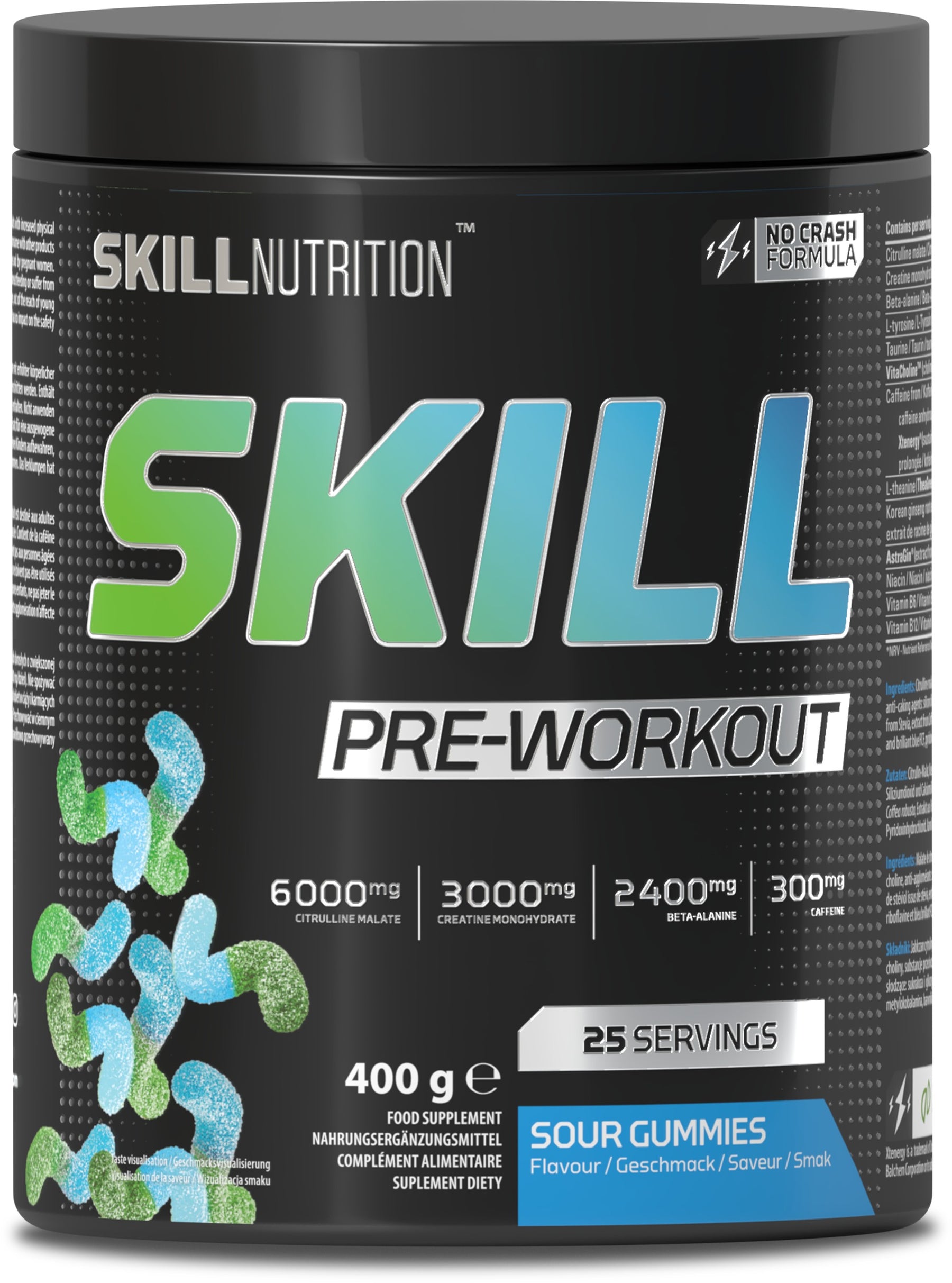 Skill Pre-Workout, Sour Gummies - 400-412g - Sour Gummies