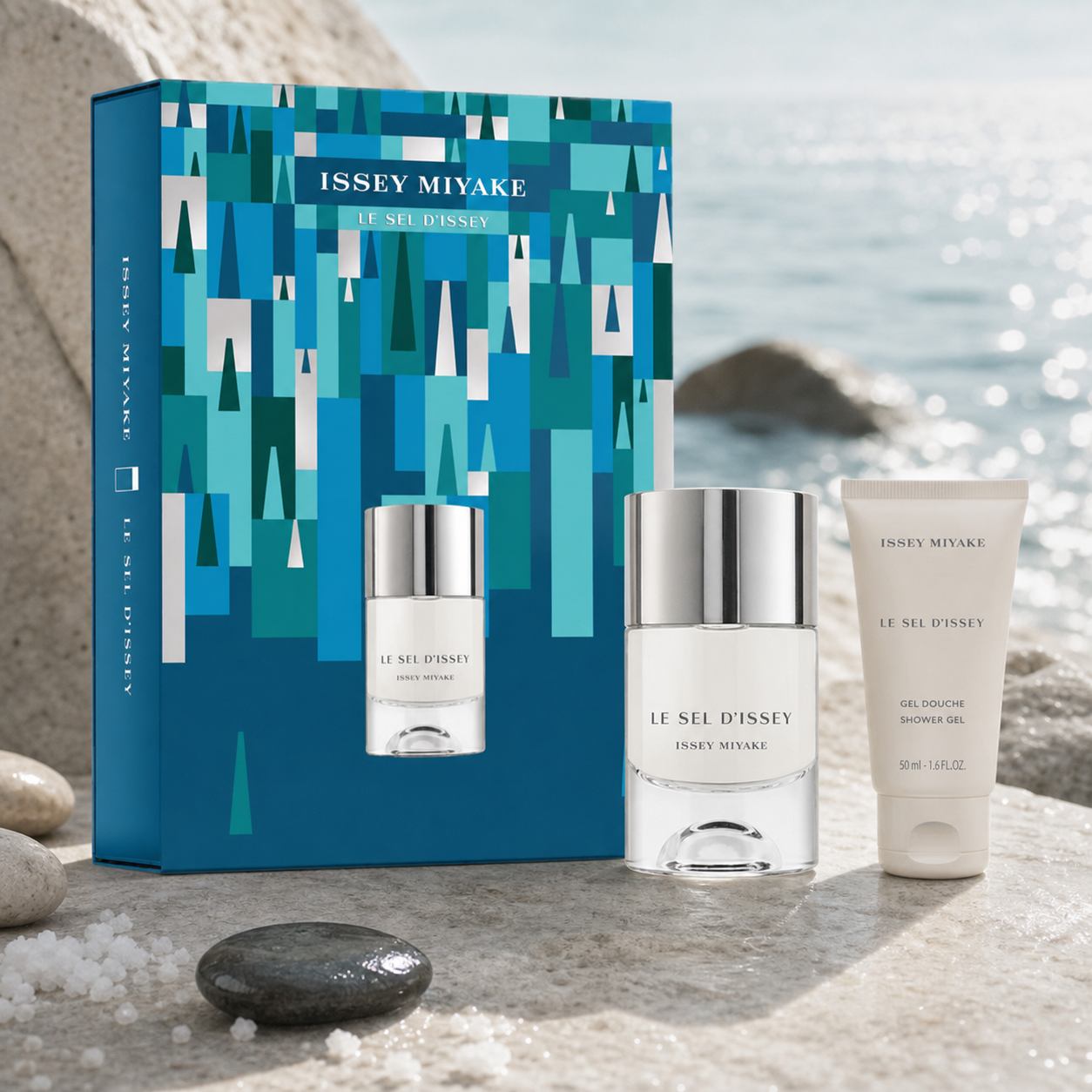Issey Miyake Le Sel d'Issey 50ml Eau de Toilette and 50ml shower gel coastal mineral image