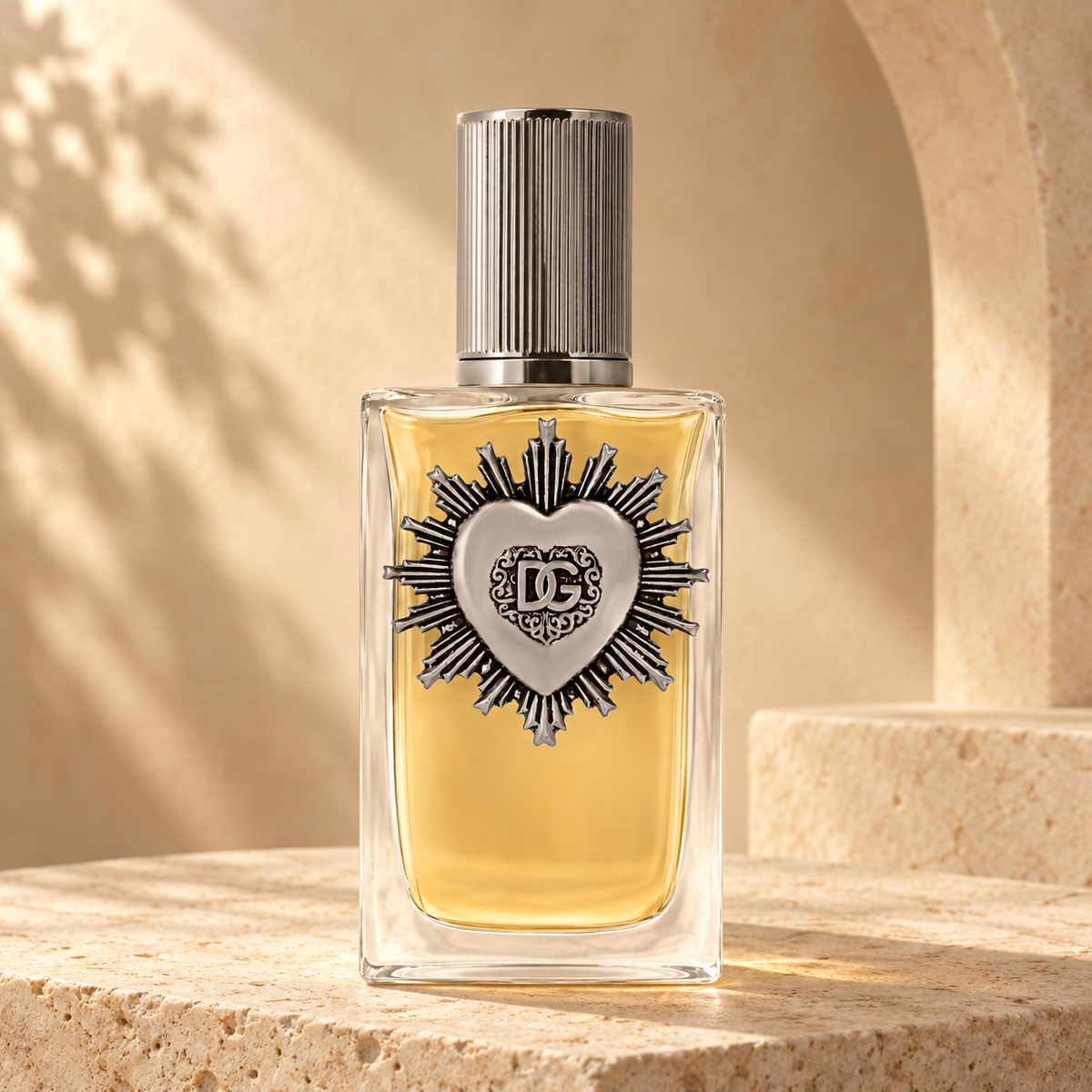 Dolce & Gabbana Devotion For Men Eau de Parfum 100ml bottle on a cream limestone set