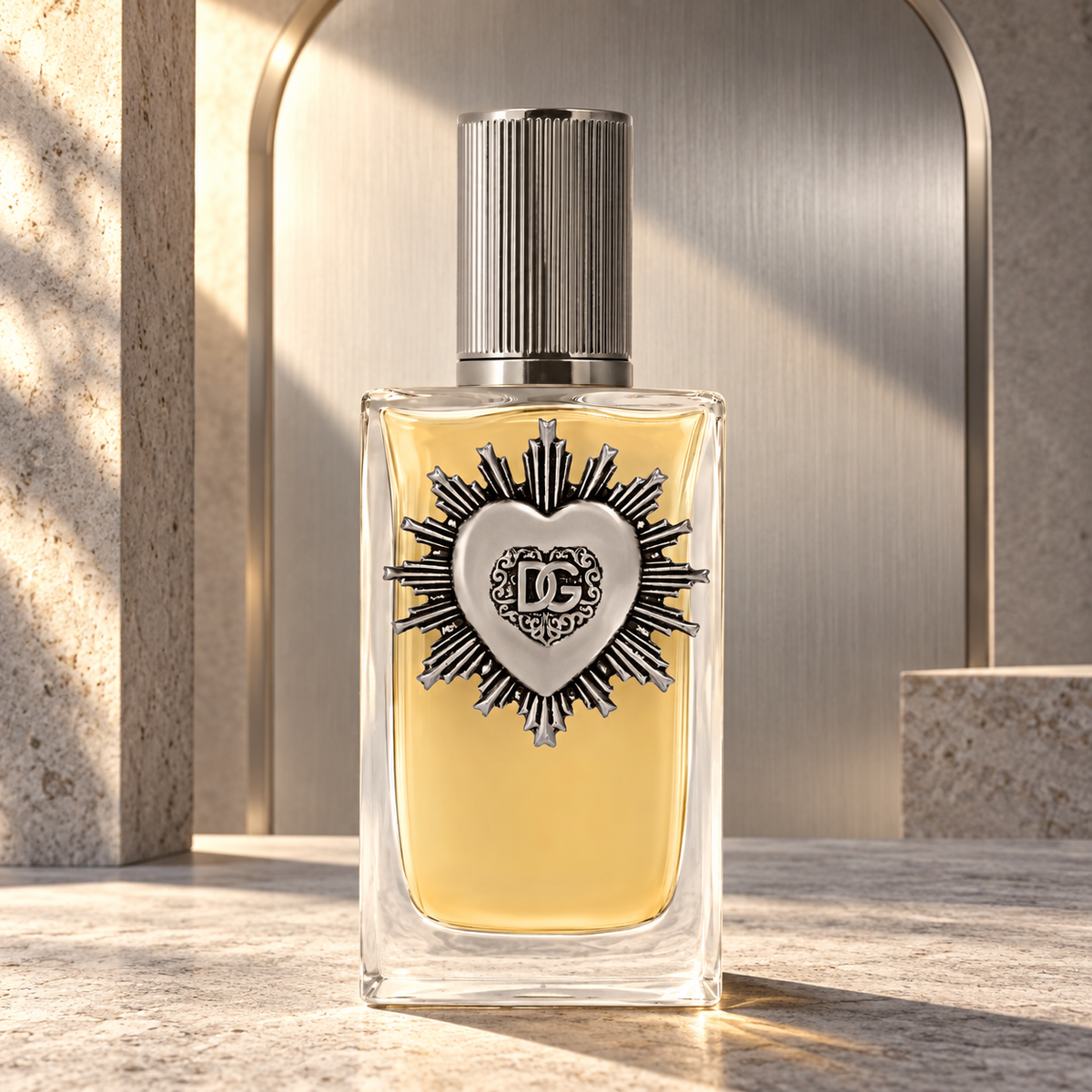 Dolce & Gabbana Devotion For Men Eau de Parfum 100ml bottle in a silver architectural set