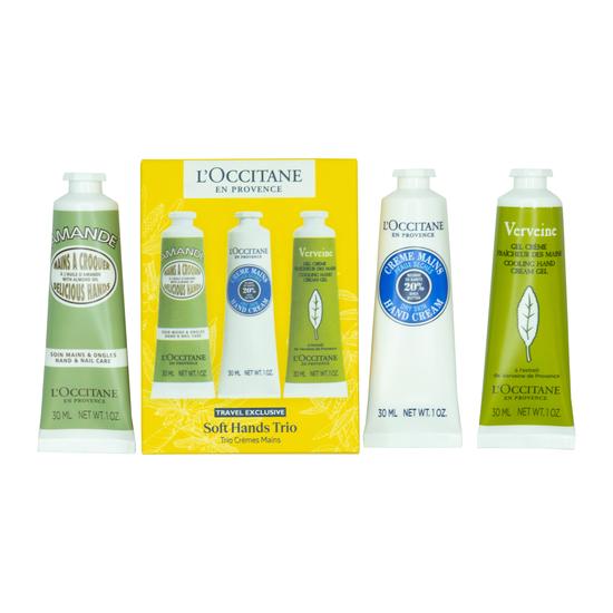 L'Occitane en Provence Travel Exclusive Hand Cream Collection 3 x 30ml Almond + Verbena + Shea Butter