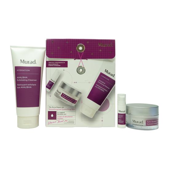 Murad The Derm Report Smoothing & Quenching Skin Set 200ml Exfoliating Cleanser + 5ml Recovery Serum + 50ml Moisturizer