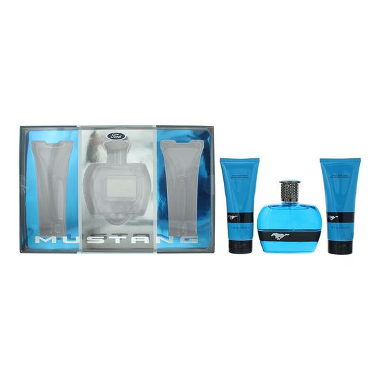 Mustang Blue Gift Set 100ml EDT + 100ml Aftershave Balm + 100ml Hair & Body Wash