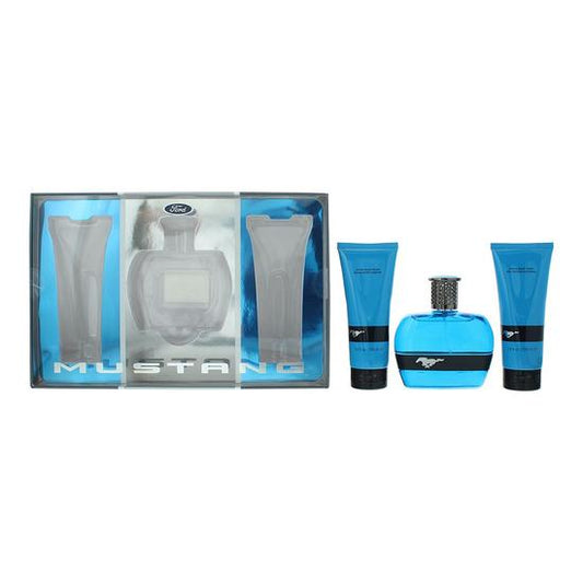Mustang Blue Gift Set 100ml EDT + 100ml Aftershave Balm + 100ml Hair & Body Wash