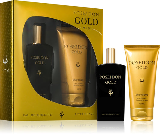 Instituto Español Posseidon Gold Men Gift Set 100ml EDT Spray + 100ml Aftershave
