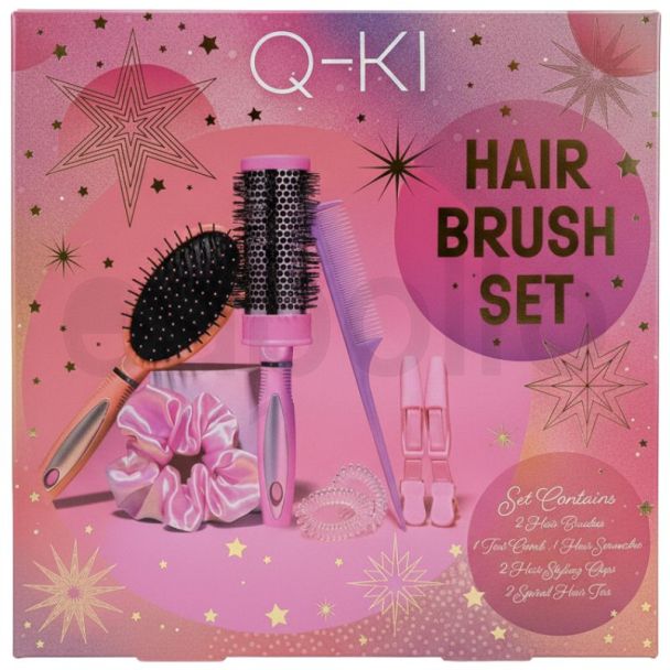 Q-KI Hair Brush Set Gift Set 8 Pieces