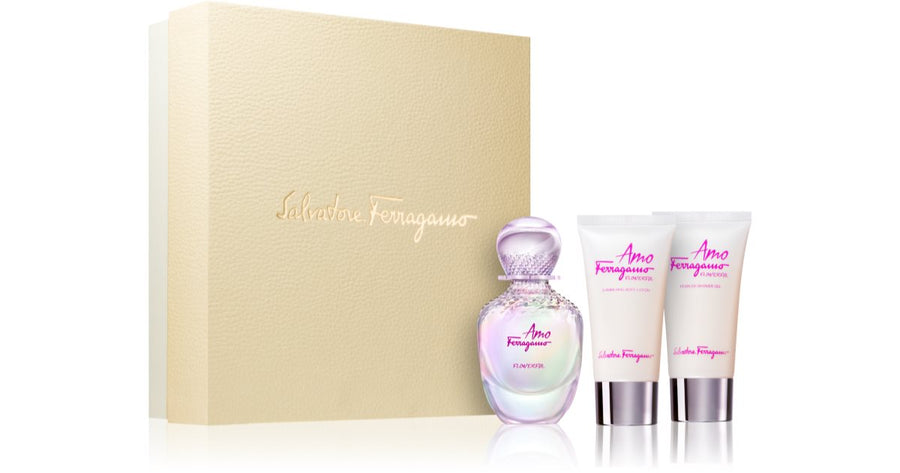 Salvatore Ferragamo Amo Ferragamo Flowerful Gift Set 50ml EDT + 50ml Body Lotion + 50ml Shower Gel