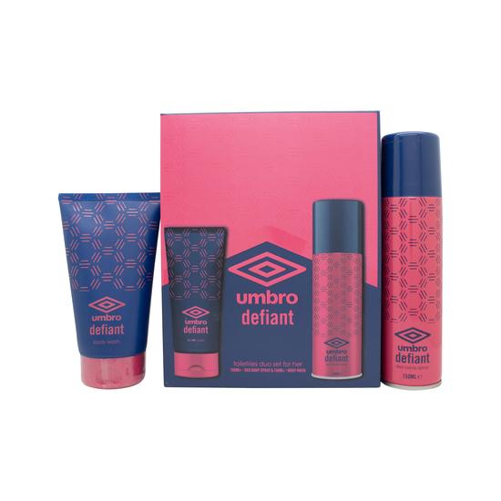 Umbro Defiant Gift Set 150ml Body Spray + 150ml Body Wash