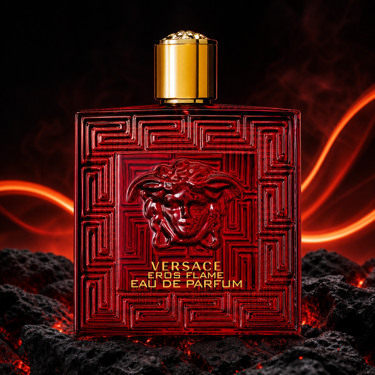 Versace Eros Flame Eau de Parfum 200ml volcanic campaign image