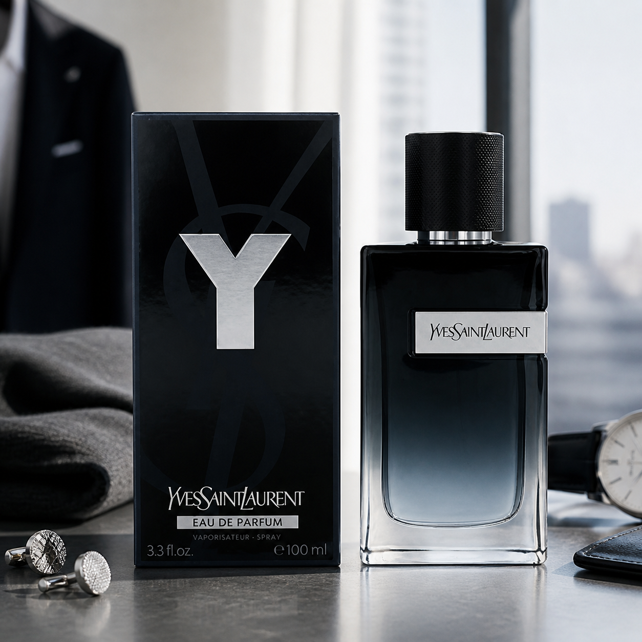 Yves Saint Laurent Y Eau de Parfum 100ml menswear dressing table image