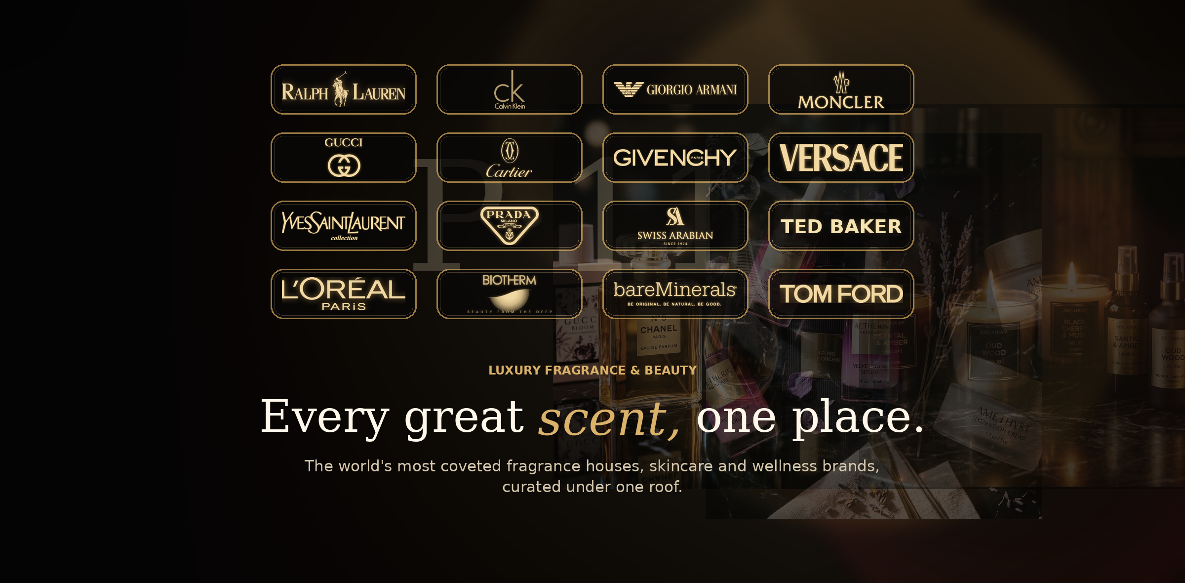 P-Eleven luxury fragrance and beauty brands including Gucci, Prada, Cartier, Versace and Tom Ford